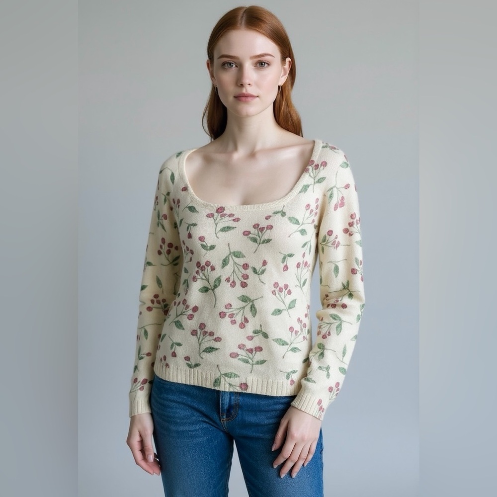 Vintage Moda International - Holly And Ivy Angora Wool Blend Sweater